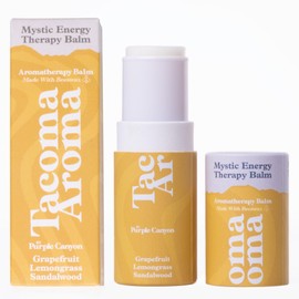 PURPLE CANYON Essential Oils Balm Stick | Mystic Energy Aromatherapy by Tacoma Aroma | Beeswax Body | Grapefruit, Lemongrass & Sandalwood Essential Blend For Mindfulness | 6.5 grams