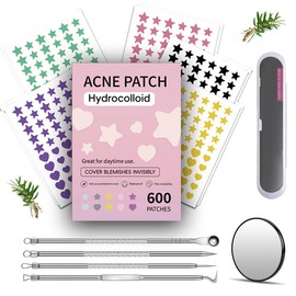 600pcs Pimple Patches, Pueden Absorber la Secreción. Parches para Acne, Calcomanías de Puntos Hidrocoloides Ultrafinas que Proporcionan una Curación ó