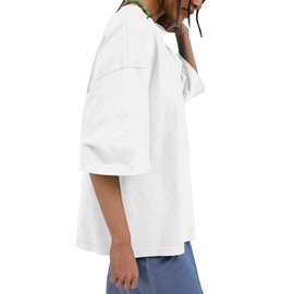 Spring Tops for Women Oversized Tee Shirts White Large