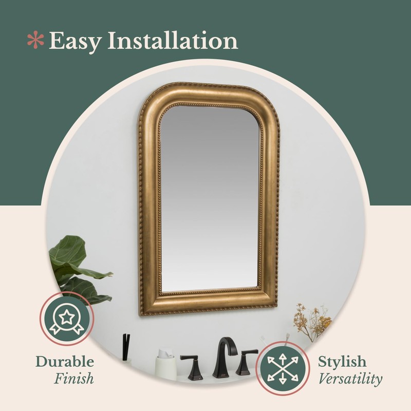 Hamilton Hills 36" x 24" Classic Gold Framed Polished Glass