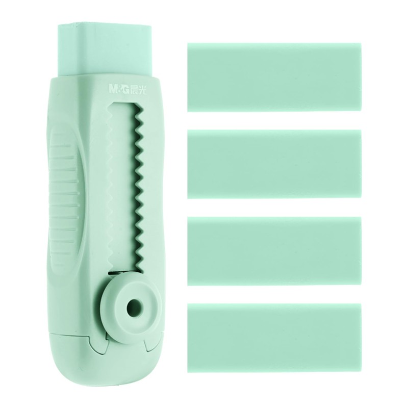 M&G 4+1 Pack Rubber Erasers Sliding Retractable Eraser, Soft Cute