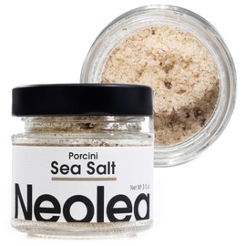 Neolea Porcini Flake Salt from Greece – Flaky Sea Salt Flakes for Baking, Cooking, Finishing, & Topping Vegetables, Meat, Pasta – Fleur De Sel | Pairs Well w/Risotto & Savory Sauces | 3.5 OZ (100G)