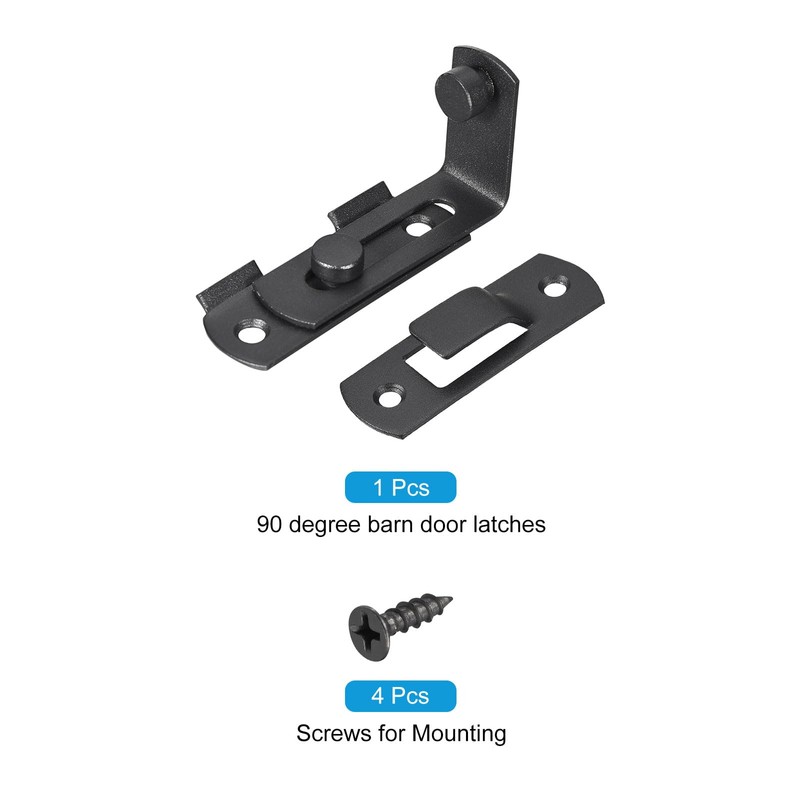 sourcing map Sliding Door Lock, 90 Degree Stainless Steel Toggle