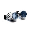Ultra Silver with Blue Lenses Steampunk Goggles Mens Womens Cyber
