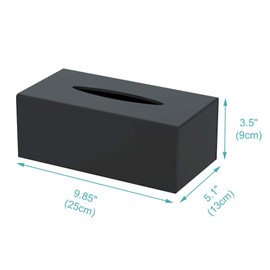 HIIMIEI Acrylic Tissue Box Cover Black Tissue Holder Napkin Dispenser for Home Office Restaurant - Black