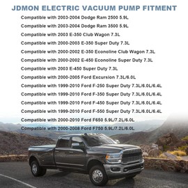 JDMON Compatible with Electric Vacuum Pump Ford F250 F350 F450 F550 Super Duty F650 F750 Excursion E350 E450 Dodge Ram 2500 3500 Replaces 904-214 6C3Z-2A451-A