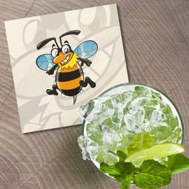 Unbranded Funny Bee Animal 4'' X 4'' Square Wooden Coaster