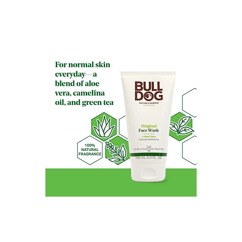 Bulldog Mens Skincare and Grooming Original Face Wash, 5 Ounce