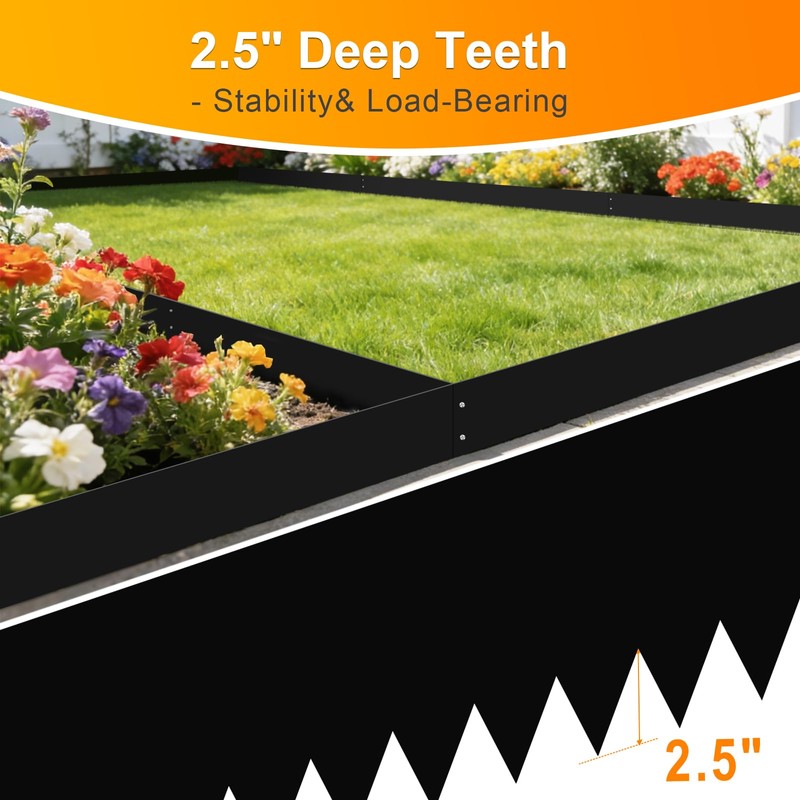 40" L x 8" H Metal Landscape Edging, Metal Lawn