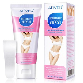 Hair Removal Cream, 1 Box Gentle Hair Removal Cream with Scraper, Deep Moisturizing Hair Removal Cream for Intimate Areas, Body Care Product, Wax:_Men_60g