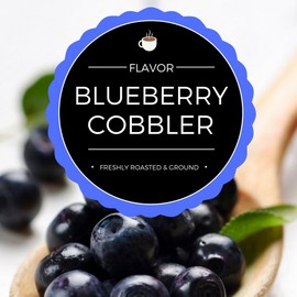 GOURMET BLUEBERRY COBBLER Flavored Ground Coffee | 1 LB Bag | Freshly Roasted 100% Colombian Arabica | Premium Quality Sweet Berry Dessert Flavor