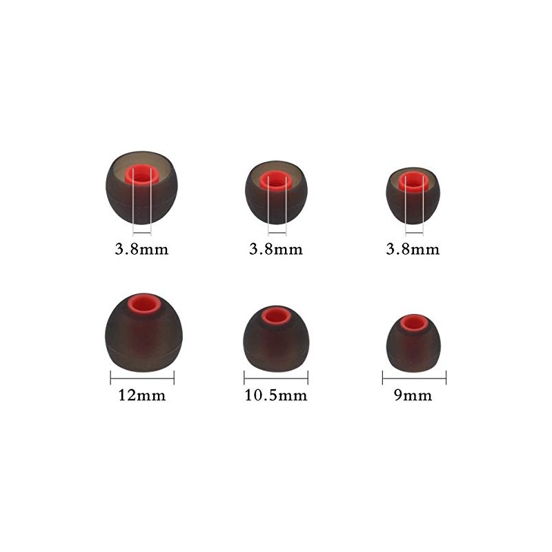 Zotech 9 Pairs (18pcs) Replacement Earbud Tips for TOZO Headphones