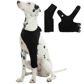 ROZKITCH Dog Surgery Suit for Front Left Legs, Dog Recovery Sleeve for Medium Legs, Anti-Licking Dog Leg Sleeve, Breathable Dog Cone Alternative, Washable Dog Wound Care Suit Black L