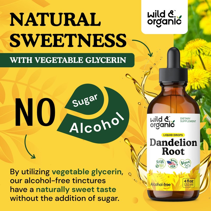 Wild & Organic Dandelion Root Extract Drops - Liver Cleanse