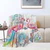 Pink Flamingo Throw Blanket Cozy Plush Flamingos Flannel Fleece Ultra