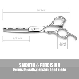 Silksnip 6" Hair Cutting Scissors & Texturizing Teeth Shears,Professional Barber Hair Cutting Shears Set Thinning Shears Handmade Ergonomic Design, for Salon Men Women Home Use