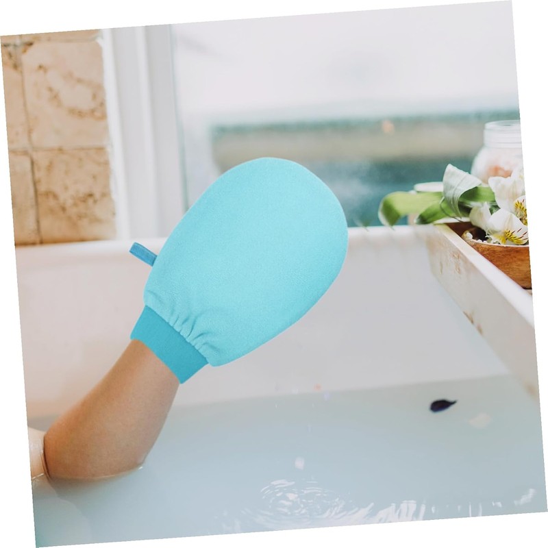 Guantes Exfoliantes IWOWHERO Mediano Azul – Exfoliación Corporal para Ducha