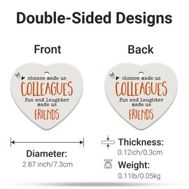 Co Worker Gifts: Ceramic Ornament for Women, Work Bestie Christmas