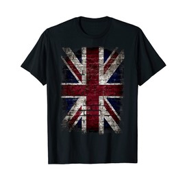 Grunge Union Jack Design Wall Graffiti Punk Style UK Flag T-Shirt