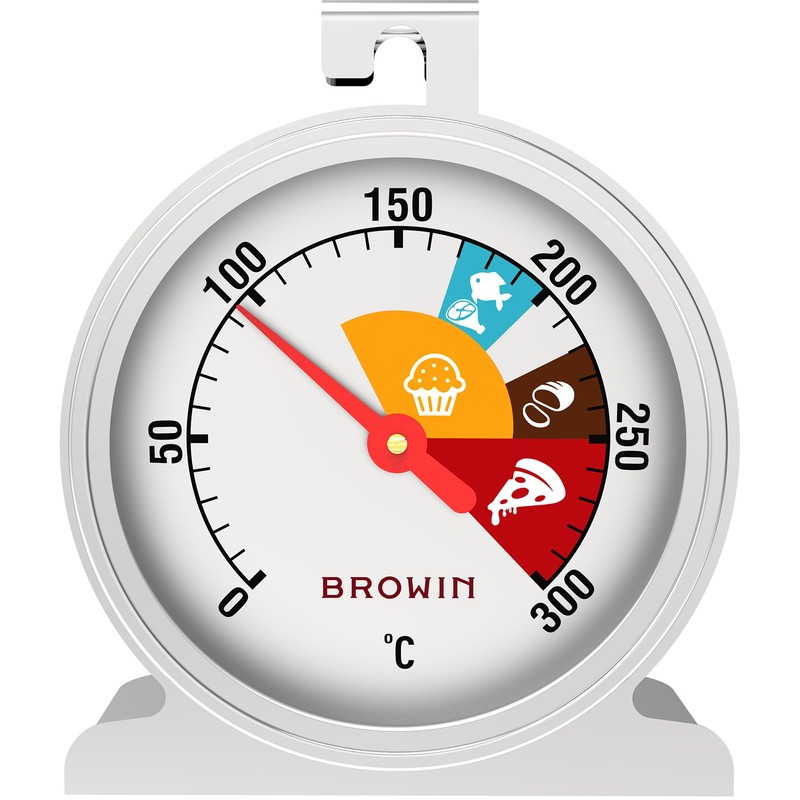 BROWIN® Analogue Oven Thermometer Stainless Steel 100502 | 0-300 °C