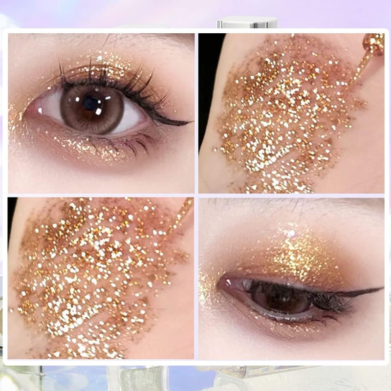 GECOMO Streaming Colorful Eyeshadow Pearlescent Sparkling Flakes Brightening Highlights Silkworm
