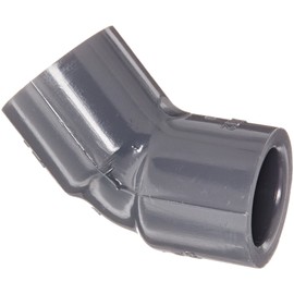 Spears 817 Series PVC Pipe Fitting, 45 Degree Elbow, Schedule 80, 3/8" Socket