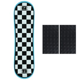 Krown Snowskate 9" x 32" Checker Cyan Blue Snow Skate Studded Grip Add On