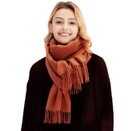 LumiSyne Winter Premium Cashmere Scarf For Women Solid Color Wool Scarf With Tassel Soft Long Pashmina Scarf Warm Shawl Wrap