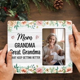 DIMSEOIUS Great Grandma Gifts of Baby Announcement Pregnancy Picture Frame, Mom Grandma Gift from Daughters Sons, Fits 4x6 Photo