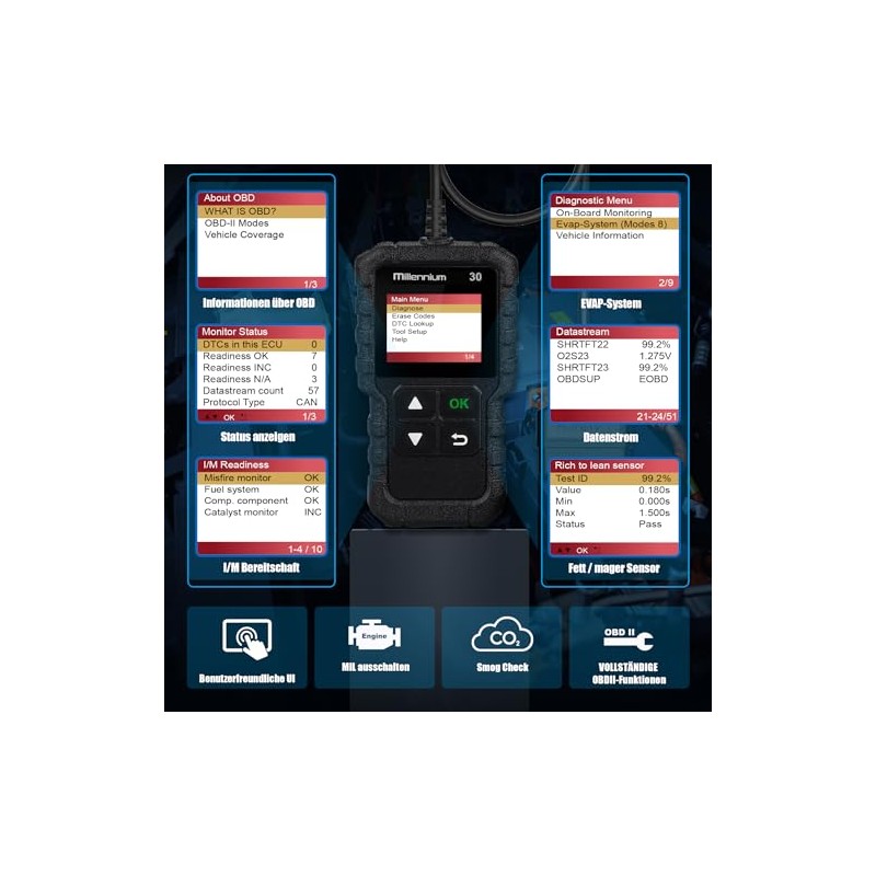 Launch Millennium 30 OBD2 Scanner,Car Code Reader with Full OBD2