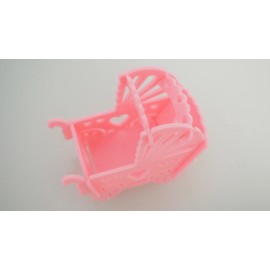 Unbranded Clear Plastic Baby Shower Nursery Party Favor Candy Gift Box Bib Feet Stroller - Stroller - Pink