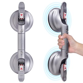 HEINSY 15inch Suction Shower Grab Bar, Portable Shower Handle Bar Suction Grip Bar Bathtub Handle with Strong Suction Cup Fitting and Rapid Release for Bathroom(Max Capacity :300lb