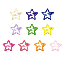 Bliceon Star Hair Clips, Non-Slip Cute Snap Barrettes, Colourful Kawaii Hair Accessories for Girls, Kids Girls Star Snap Barrettes