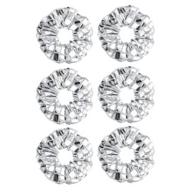 6 Pack Sparkly Bun Net Tuck Satin Face Hair Scrunchies for Womens Bun Covers Headdress Ties Ponytail Bun Holders Hair Donut for Performance,Dance,Cheer,Party Favors
