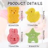 4Pcs Baby Bath Sponges, Soft Safe Animal Shapes Baby Bath