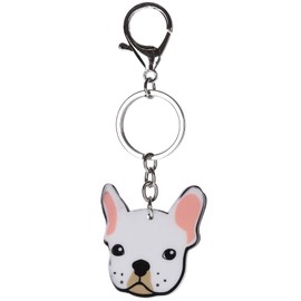 Stands Out, Supplying Outstanding Gifts French Bulldog White Frenchie Dog Pet Novelty Keyring Bag Tag Charm