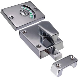 LNIMIKIY Indicator Bolt Bathroom Door Lock Toilet Engaged Vacant Latch WC Privacy(Polished Chrome)