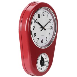 Fdit Wall Clock, Decorative Clock Red Kitchen Timer, Wall Decoration for Living Room Office Bedroom for Kitchen