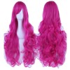 Lucky Day Peluca Cabello Ondulado Color Fucsia Con Flequillo Cosplay