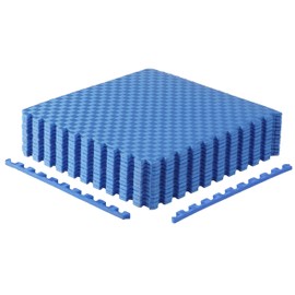 CAP Barbell 1/2-Inch Interlocking EVA Foam Exercise Puzzle Mats - 2 Pack | 24" x 24" x 1/2" | Tatami Pattern - Blue