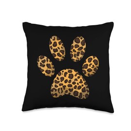Cute African Wild Animal Pattern Men Women Designs Funny Leopard Print Paw | Cool Cheetah Skin Boys Girls Gift Throw Pillow, 16x16, Multicolor