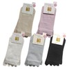 Applause 4 Pair Set, Silk, 5 Toe Crew Length Socks,