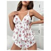 Verdusa Women's 2 Piece Floral Lace Pajama Set Summer Flowy