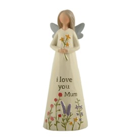 HOX Xpressions Feather & Grace Handcrafted Figurine - I Love You Mum, White