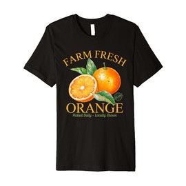 Farm Fresh Orange Picked Dairy Locally Growns Vintage Premium T-Shirt