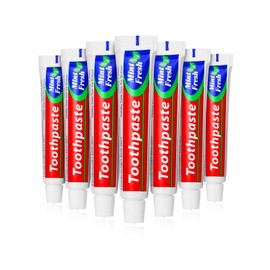 30 Tubes Bulk Travel Size Toothpaste,Extra Small 0.35oz Small Toothpaste Travel Size Bulk 0.8x3.5 inches Peppermint Mini Disposable Toothpaste for Hotel,Guests,Homeless,Charity