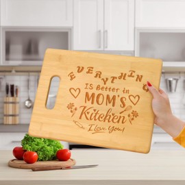 Gifts for Mother's Day,Bamboo Cutting Board for Kitchen, Popular Mom Gifts, Wood Cutting Board Gift for mother, Cute Mom Gifts from Daughter Son, Kitchen Decoration Mothers Day Gifts