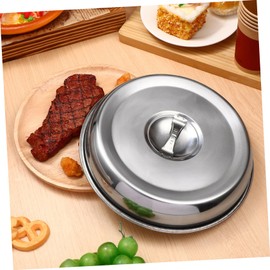 WOONEKY 2Pcs Stainless Steel Food Covers Dish Covers for Steak Oilproof Protective Food Hoods Household Kitchen Covers for Keeping Food Warm