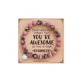 Gifts for Women Get Well Soon Gifts Anxiety Relief Bracelet Natural Stone Inspirational Bracelet Encouragement Relaxing Cheer Up Gifts for Family Best Friends Sister Inspirational Gifts Christmas Gifts for Womens