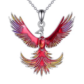 AXOMY Phoenix Necklace 925 Sterling Silver Phoenix Pendant Necklace Phoenix Jewelry Gift For Women Mom